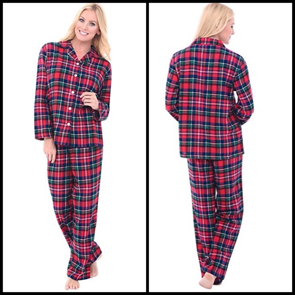 Alexander Del Rossa Flannel Cotton Long PJ Set, MD